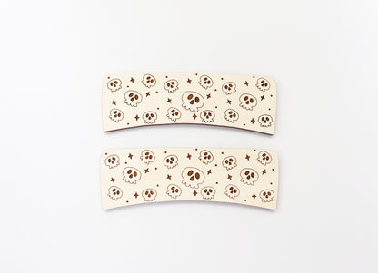 Skull Hair clip blanks, wood blanks, laser cut blanks