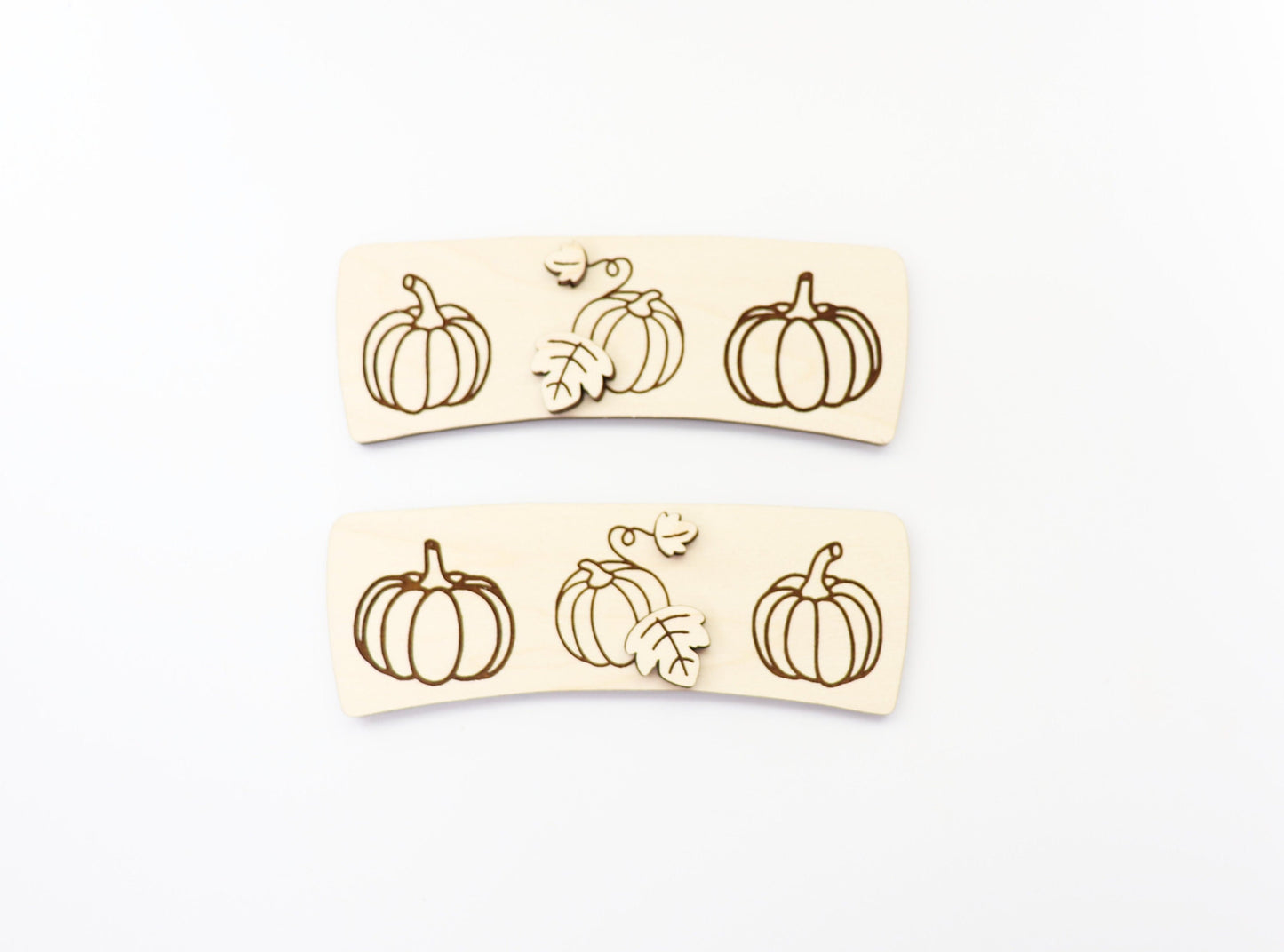 Pumpkin Hair clip blanks, wood blanks, laser cut blanks