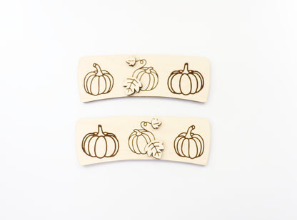 Pumpkin Hair clip blanks, wood blanks, laser cut blanks