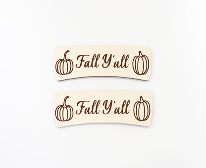 Fall yall Hair clip blanks, wood blanks, laser cut blanks