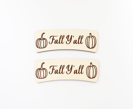 Fall yall Hair clip blanks, wood blanks, laser cut blanks