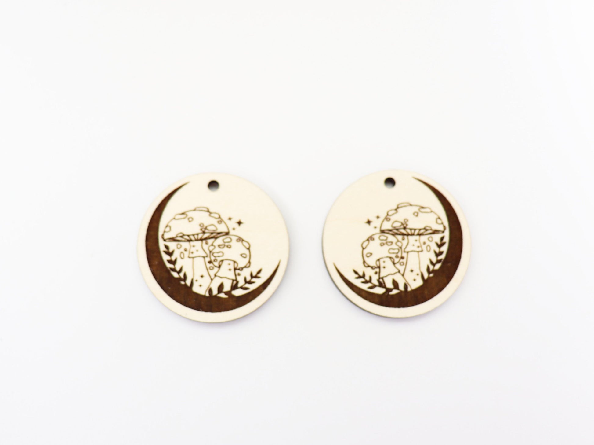 Mushroom moon earrings, DIY earrings, earring blanks