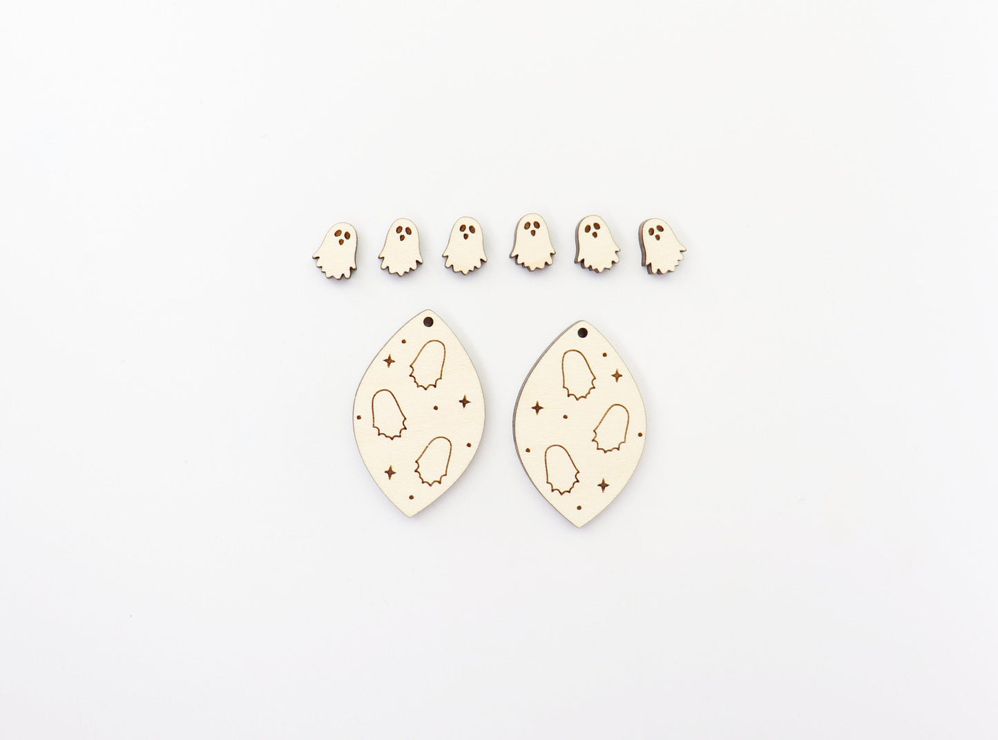 Ghost earring blanks, earring blanks, wood cutouts