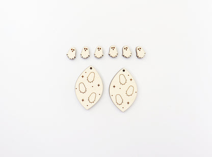 Ghost earring blanks, earring blanks, wood cutouts