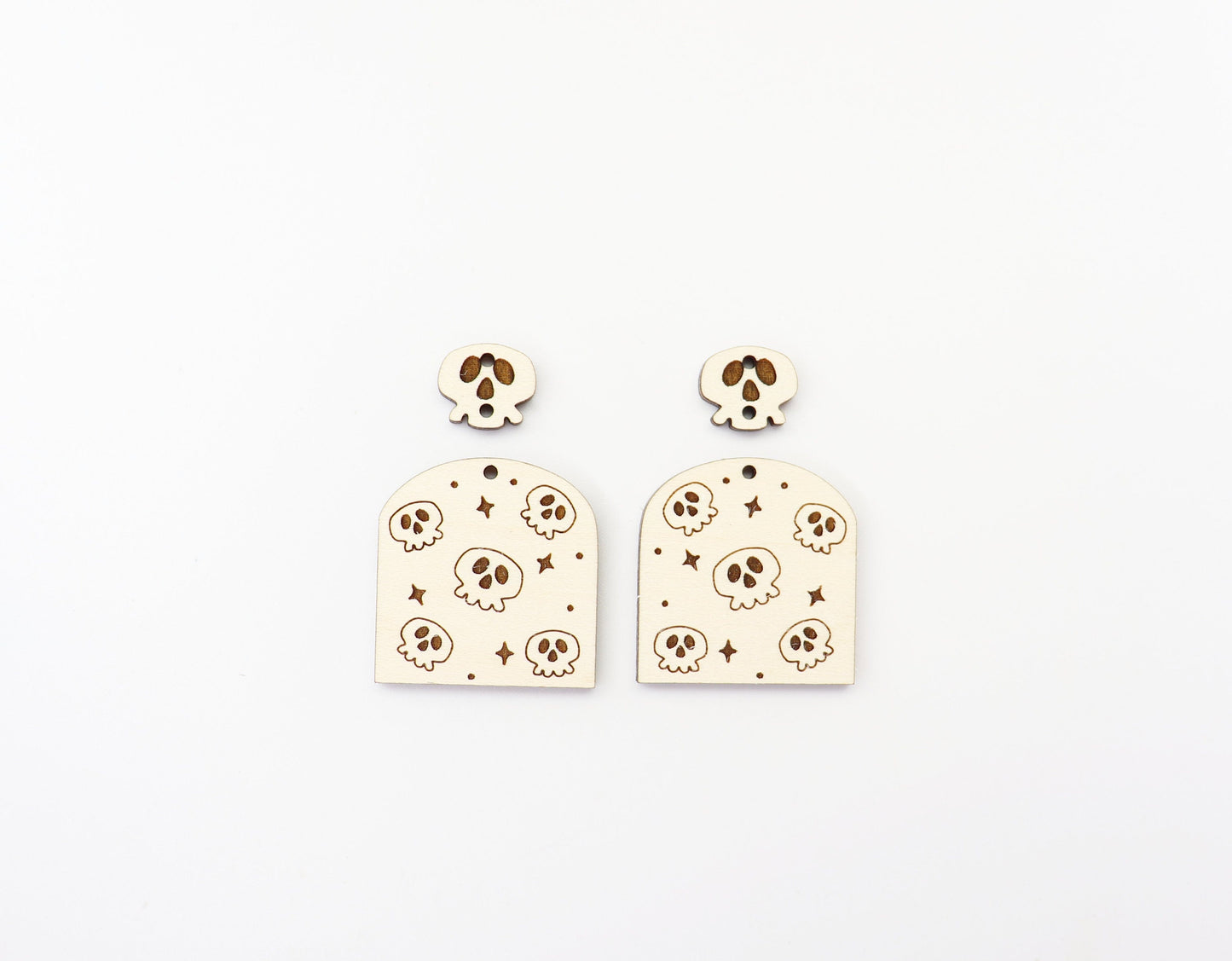 Skull earrings, earring blanks