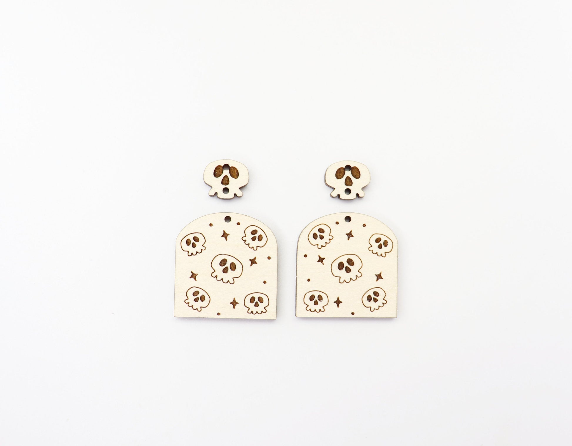 Skull earrings, earring blanks