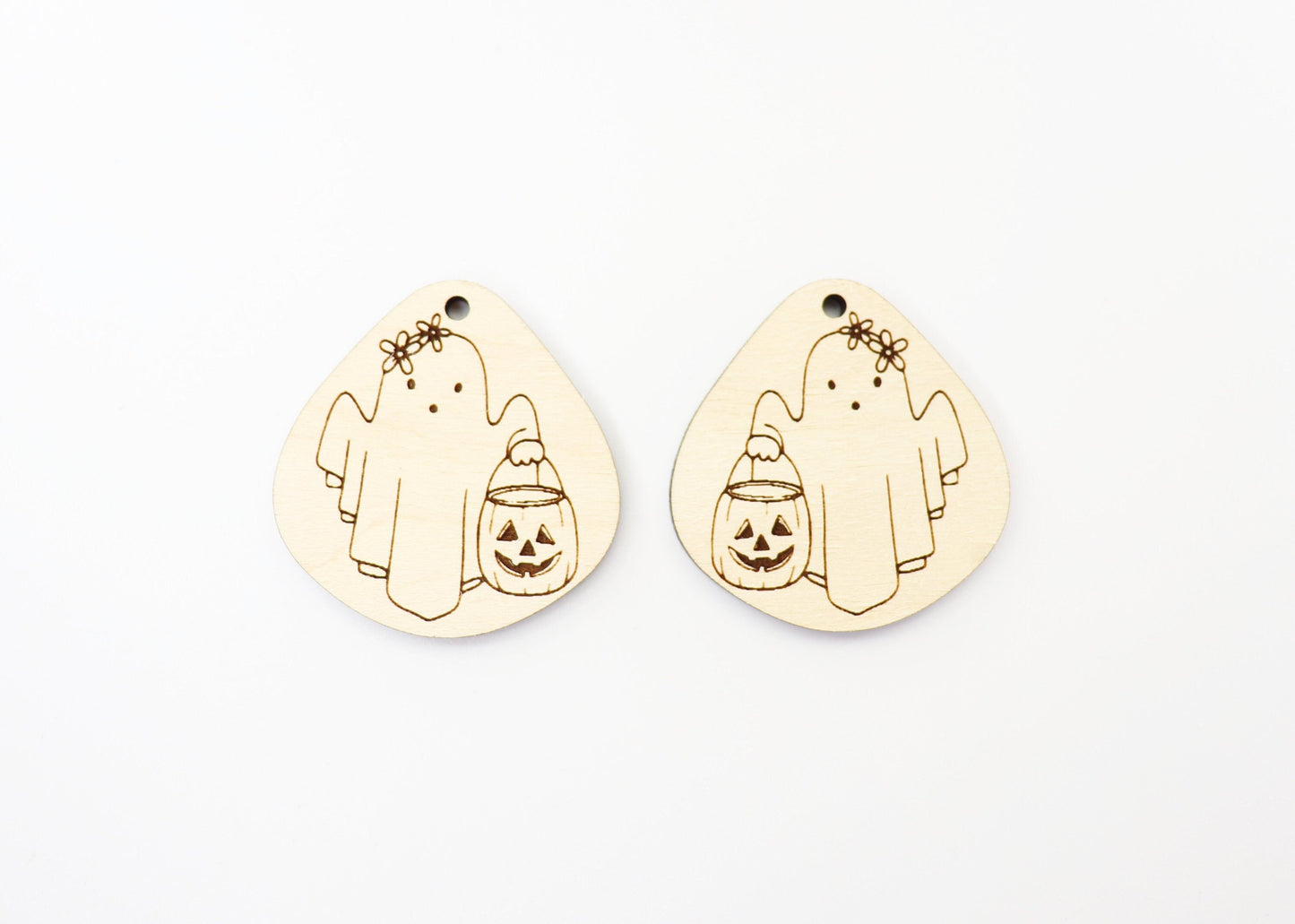 Ghost earring blanks, earring blanks, wood cutouts