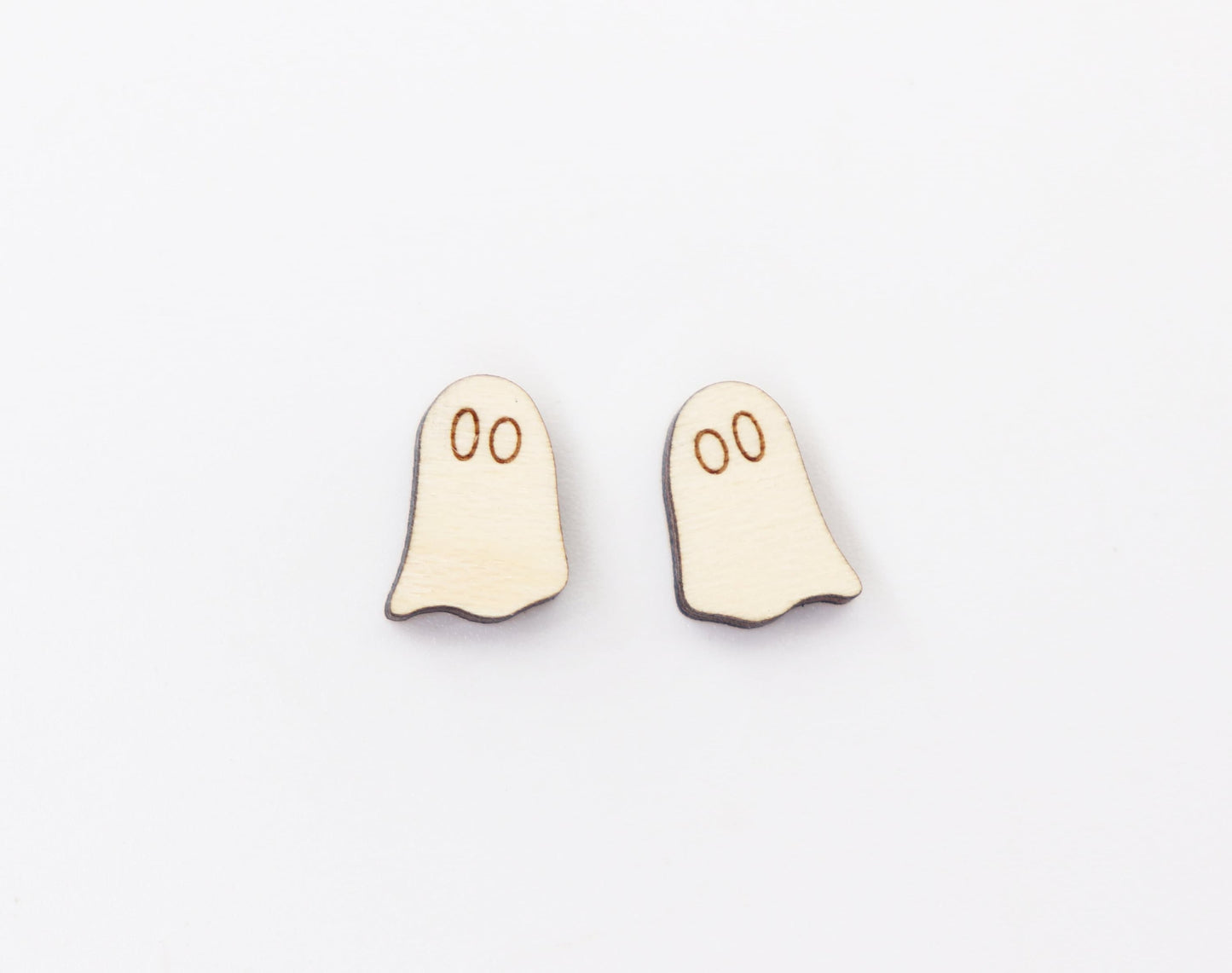 Ghost stud earring blanks, earring blanks, wood cutouts