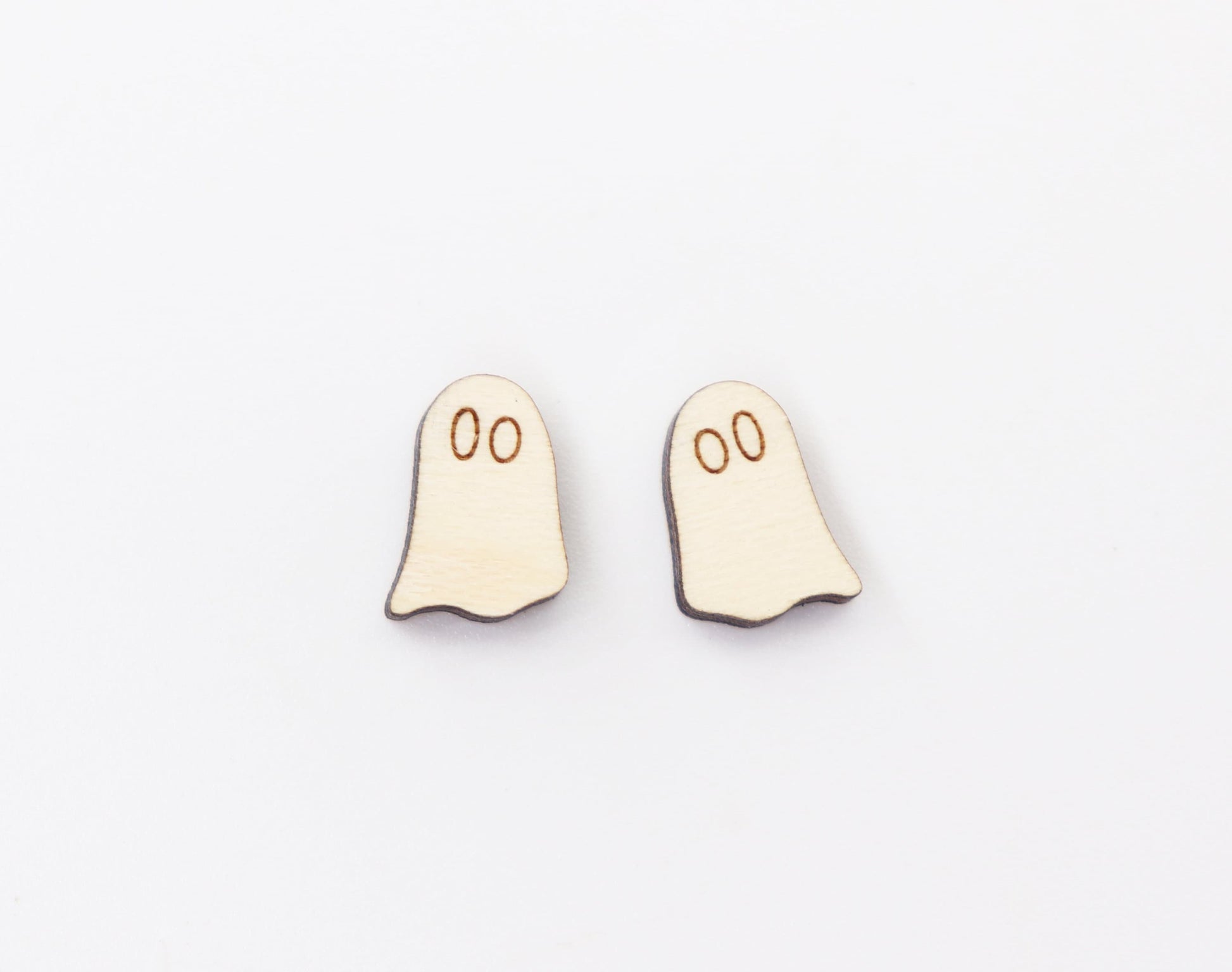 Ghost stud earring blanks, earring blanks, wood cutouts