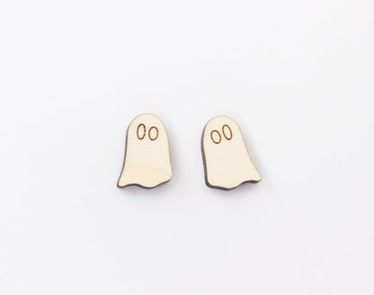 Ghost stud earring blanks, earring blanks, wood cutouts