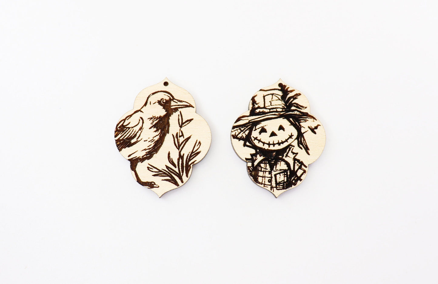 Scarecrow and raven earring blanks, Halloween blanks