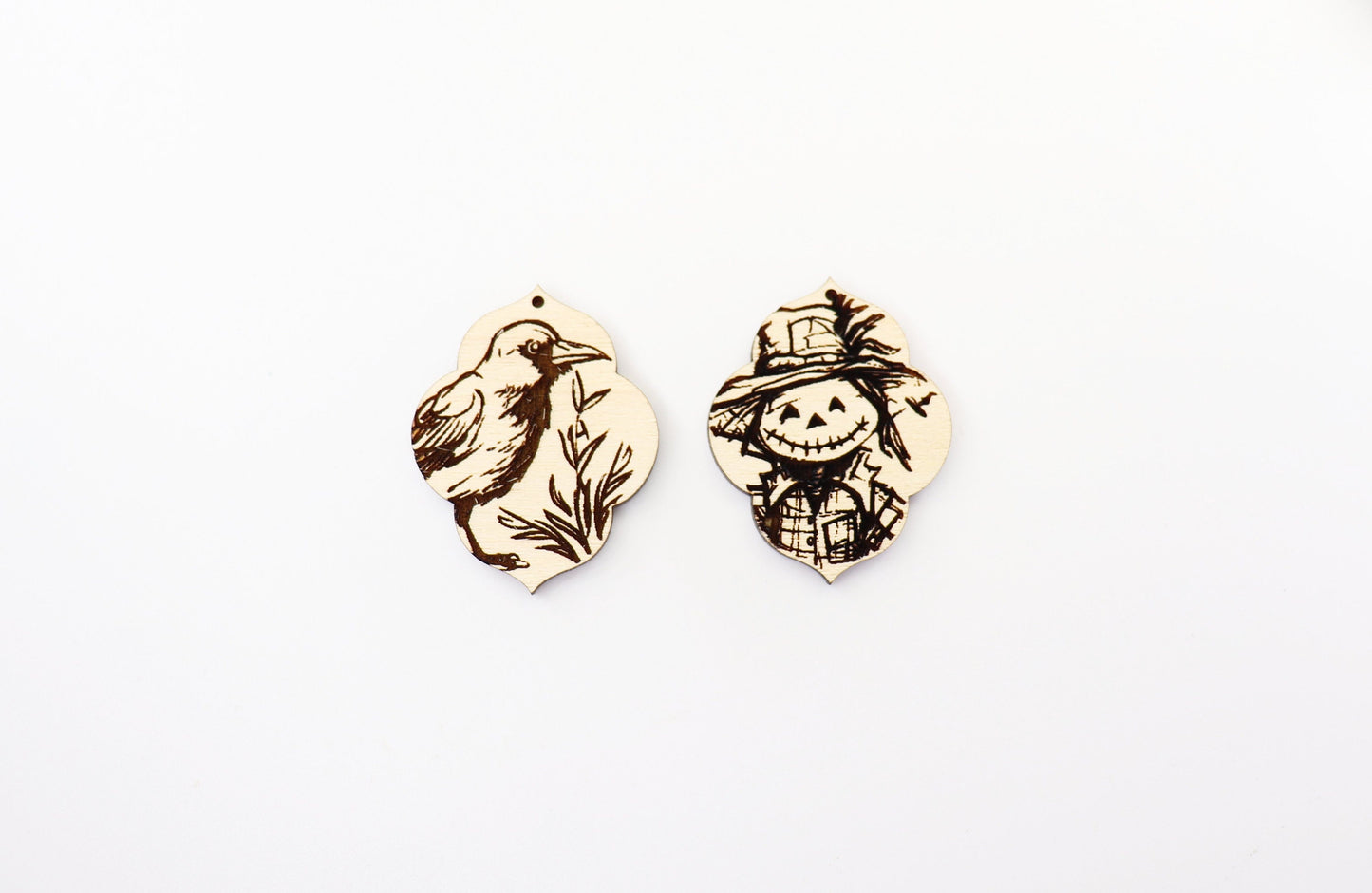 Scarecrow and raven earring blanks, Halloween blanks