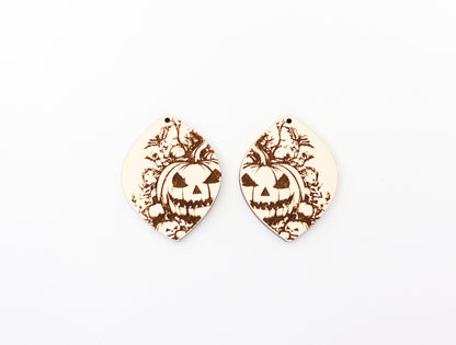 Pumpkin teardrop earring blanks, wood earring blanks