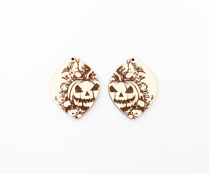 Pumpkin teardrop earring blanks, wood earring blanks