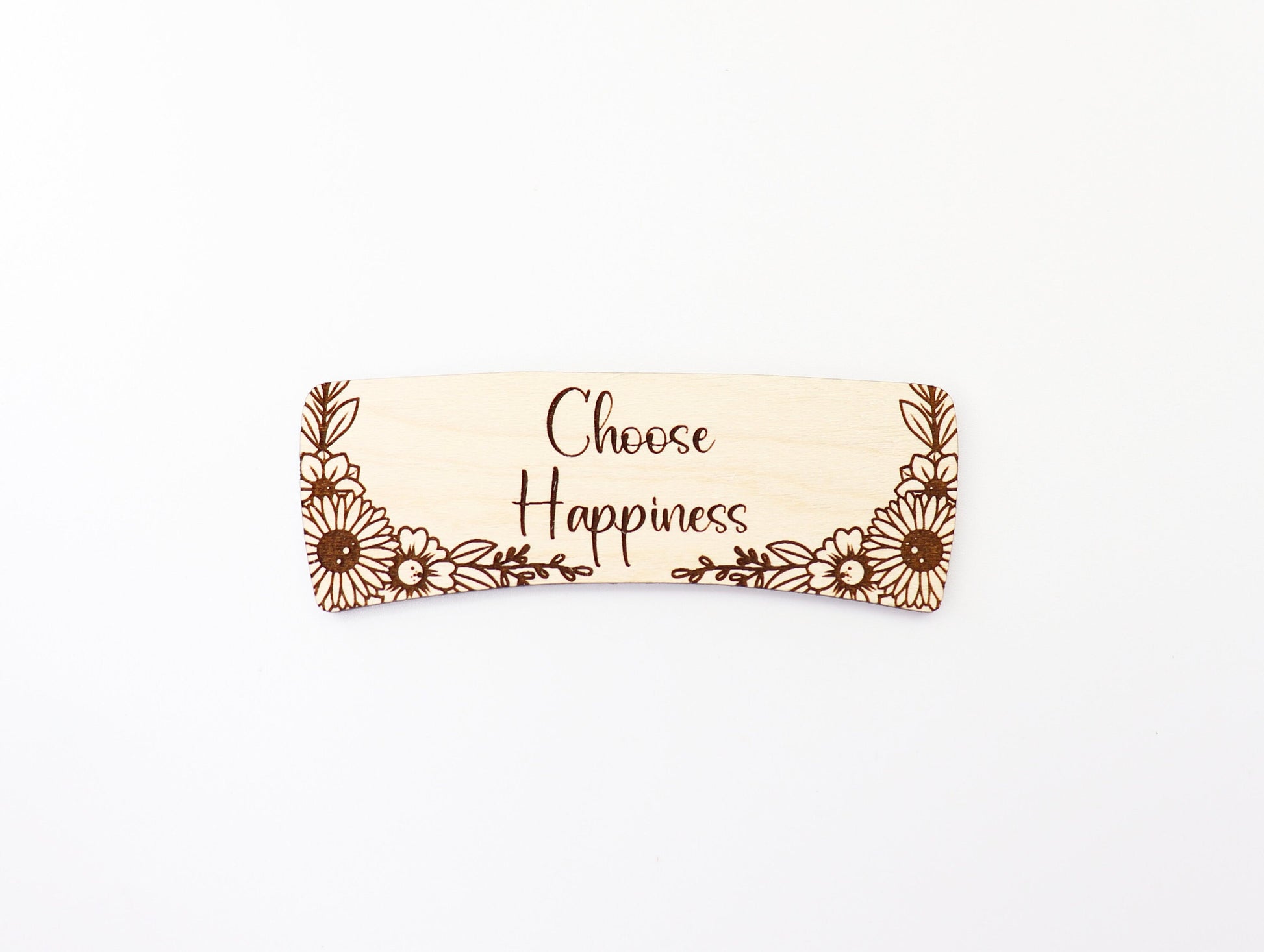 Choose happiness Hair clip blanks, wood blanks, laser cut blanks