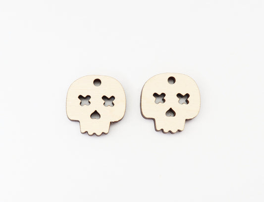 Skull earrings, earring blanks