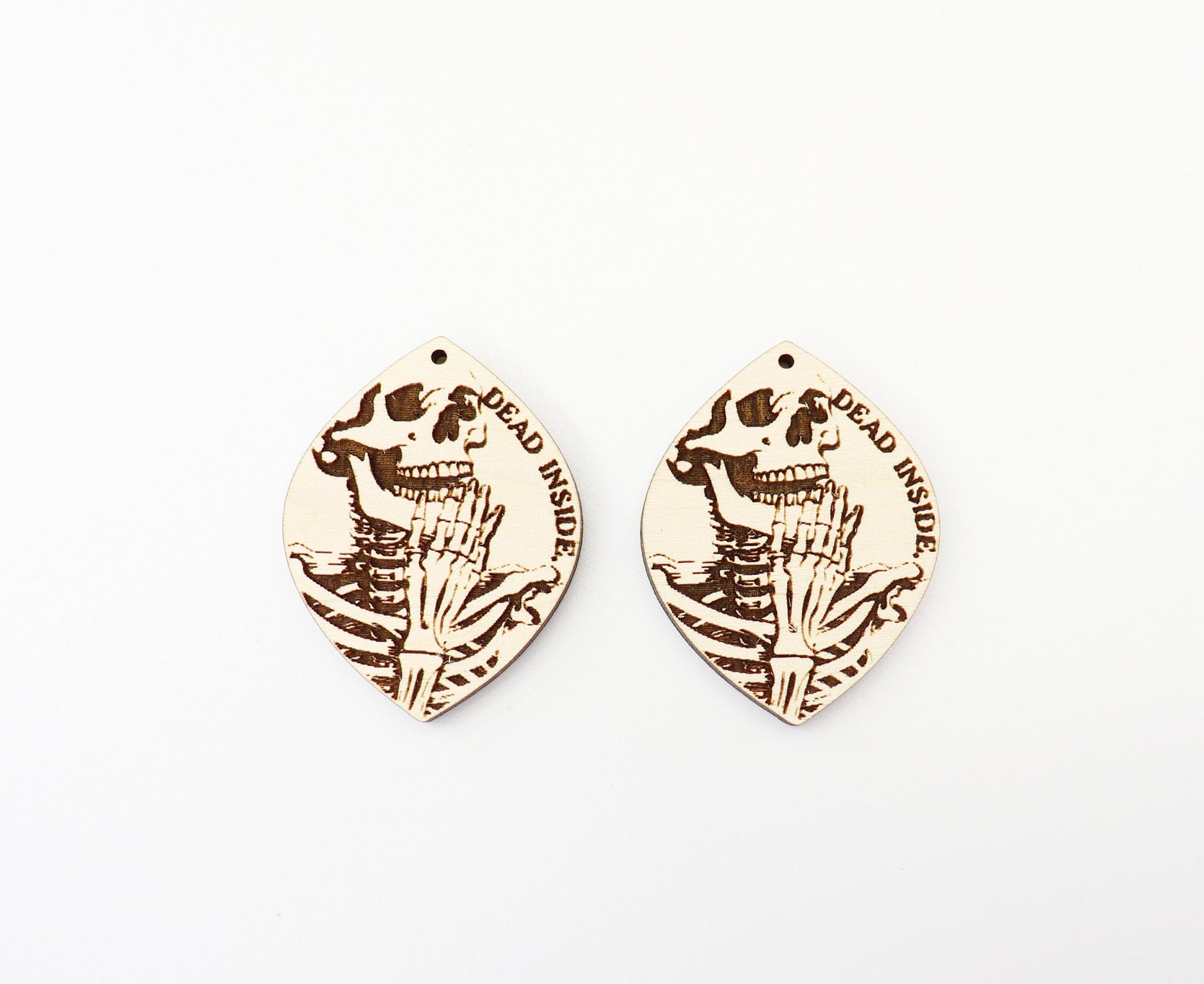 Skeleton dead inside earrings, earring blanks, sold per set