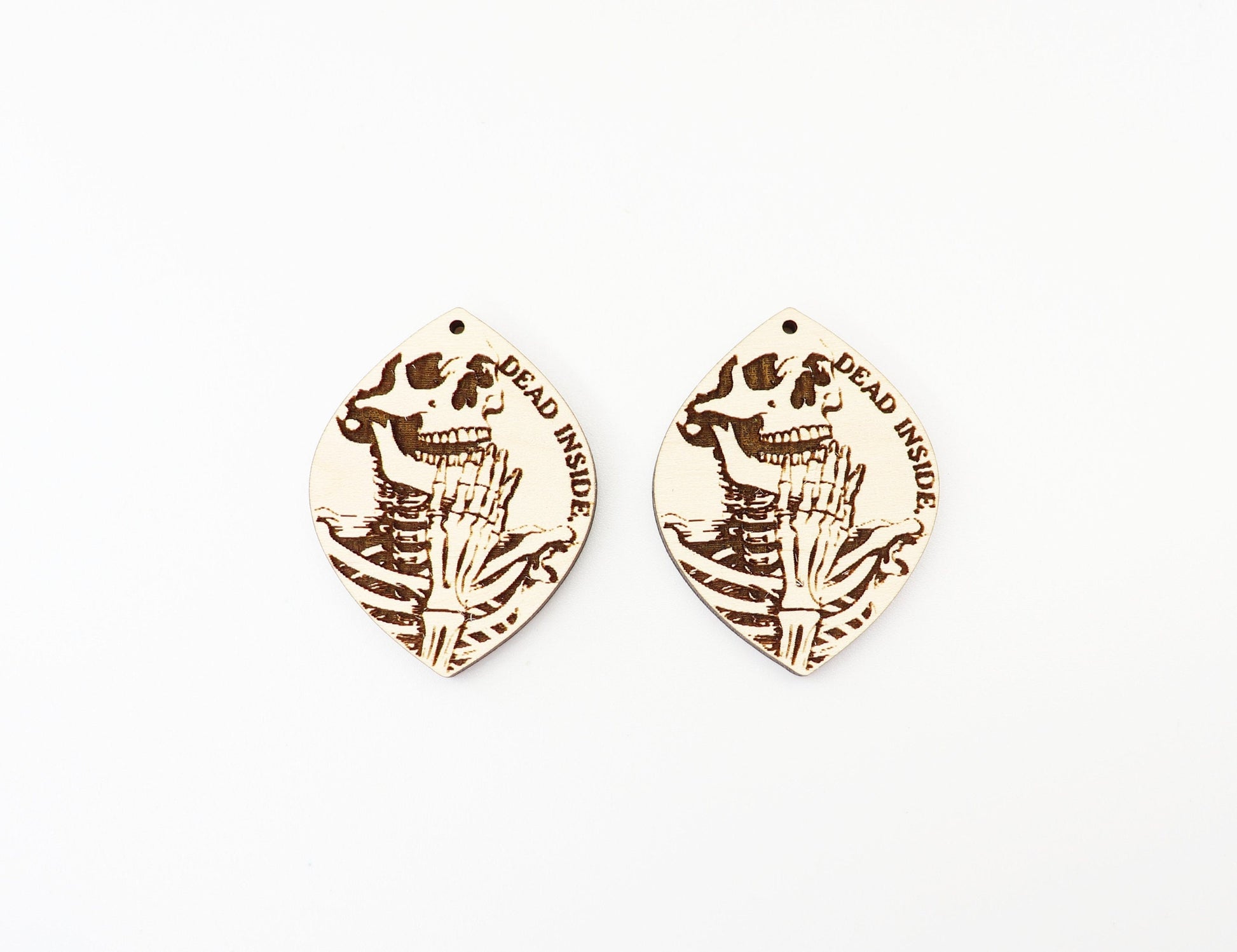 Skeleton dead inside earrings, earring blanks, sold per set