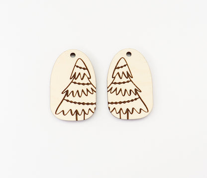 Christmas tree earring blanks, wood blanks