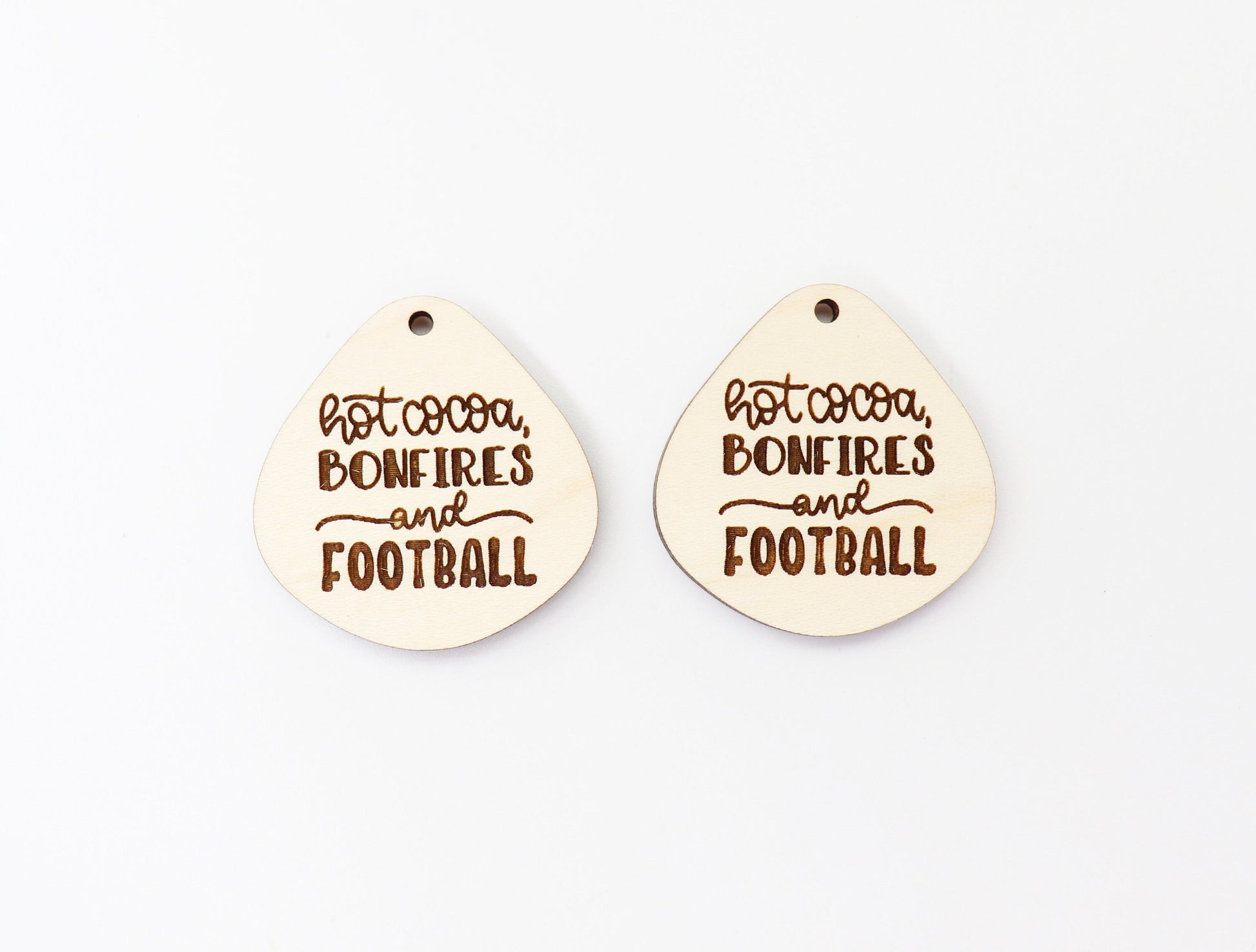 Football earring blanks, wood earring blanks