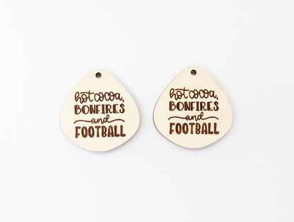 Football earring blanks, wood earring blanks