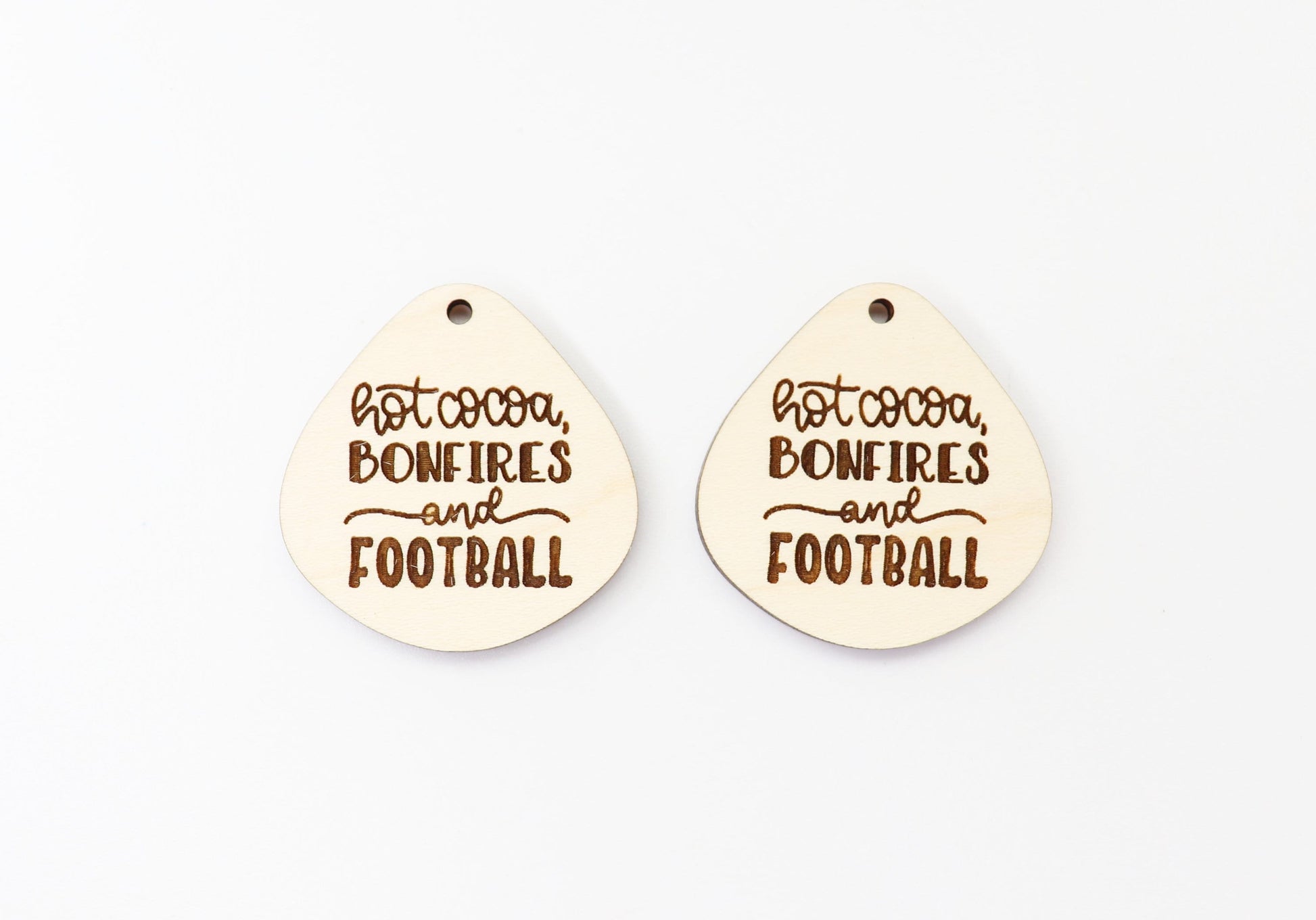 Football earring blanks, wood earring blanks