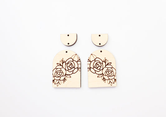 Rose earring blanks, DIY earrings, earring blanks