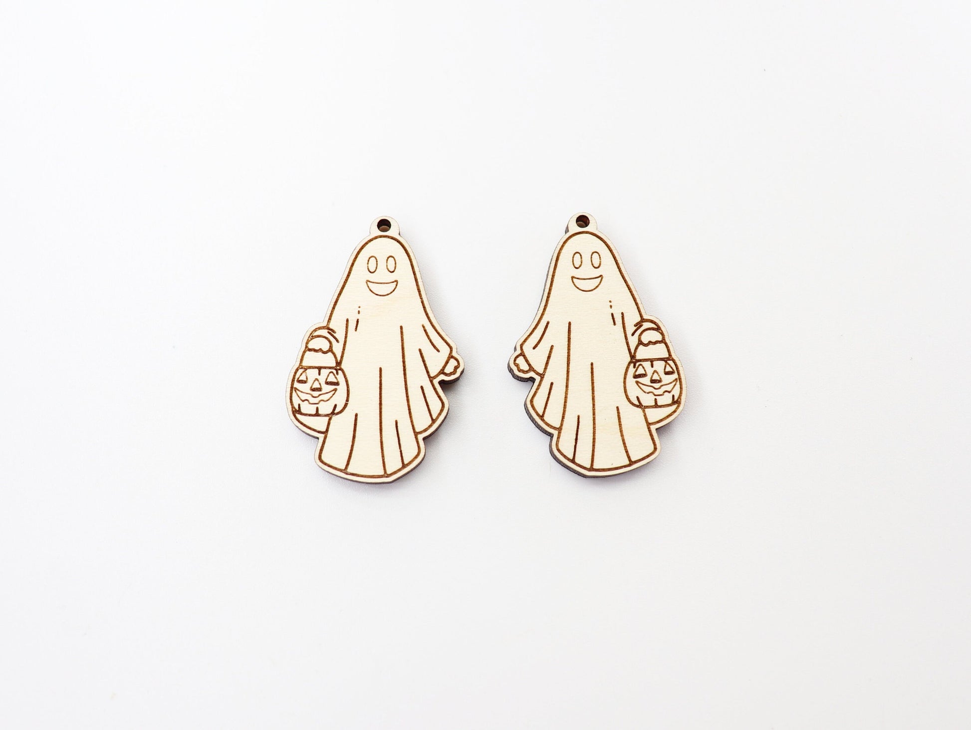 Ghost earring blanks, earring blanks, wood cutouts