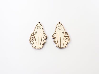 Ghost earring blanks, earring blanks, wood cutouts