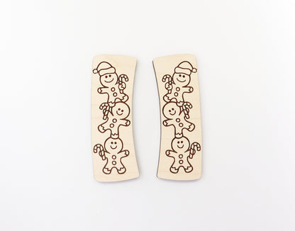 Gingerbread man Hair clip blanks, wood blanks, laser cut blanks