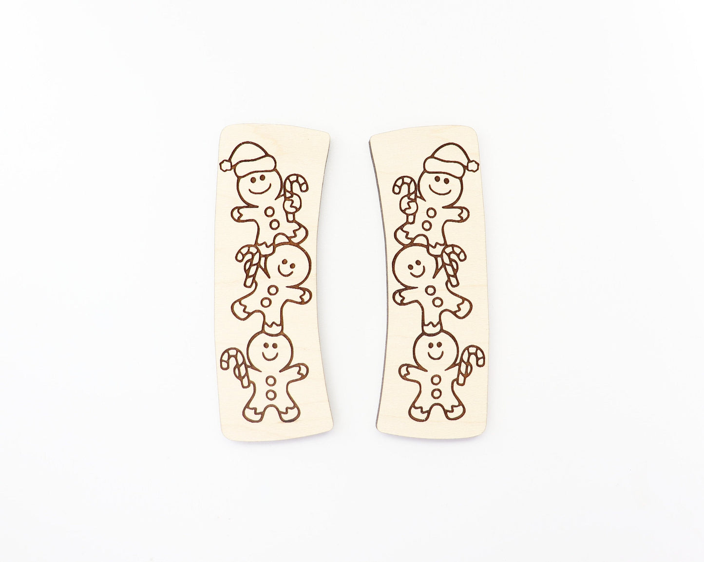 Gingerbread man Hair clip blanks, wood blanks, laser cut blanks