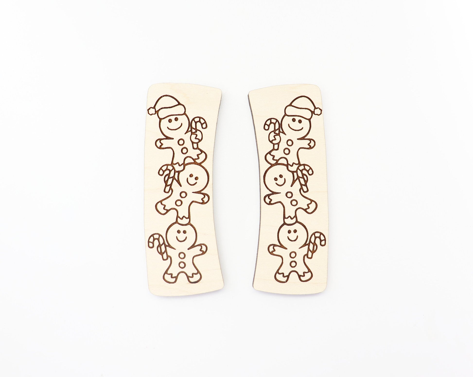 Gingerbread man Hair clip blanks, wood blanks, laser cut blanks