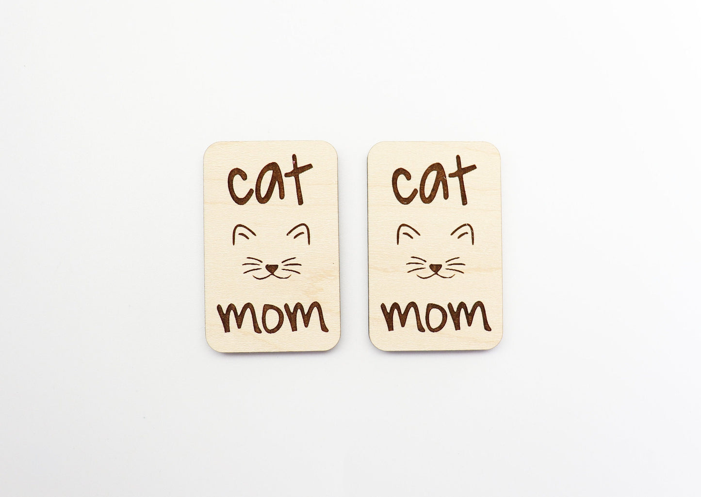 2 Inch cat mom Hair clip blanks, wood blanks, laser cut blanks