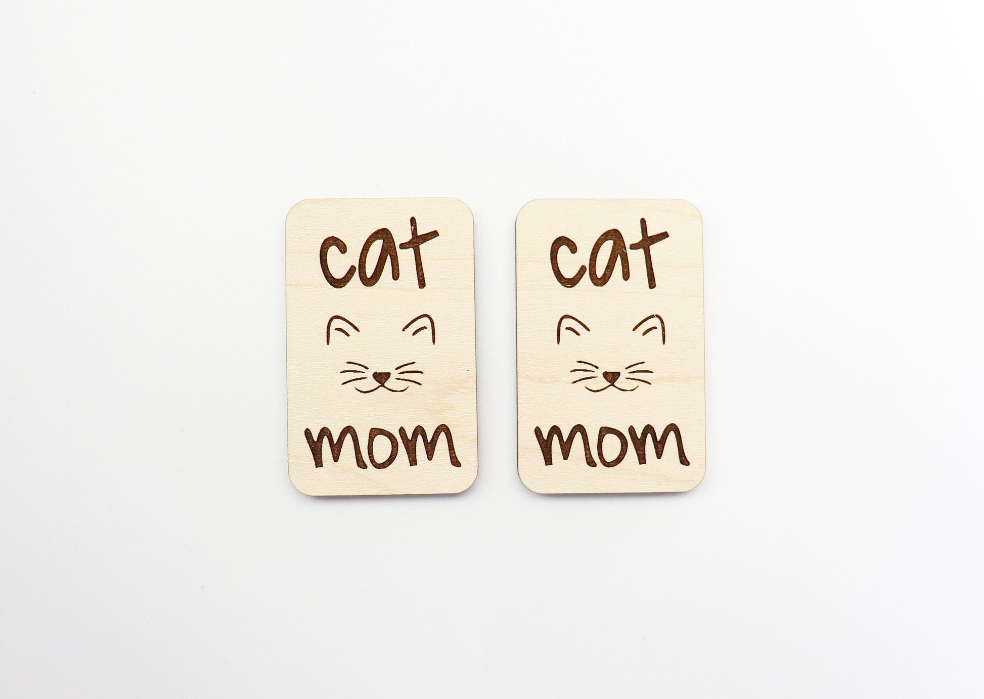 2 Inch cat mom Hair clip blanks, wood blanks, laser cut blanks