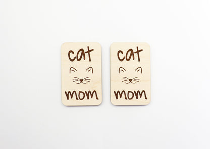 2 Inch cat mom Hair clip blanks, wood blanks, laser cut blanks