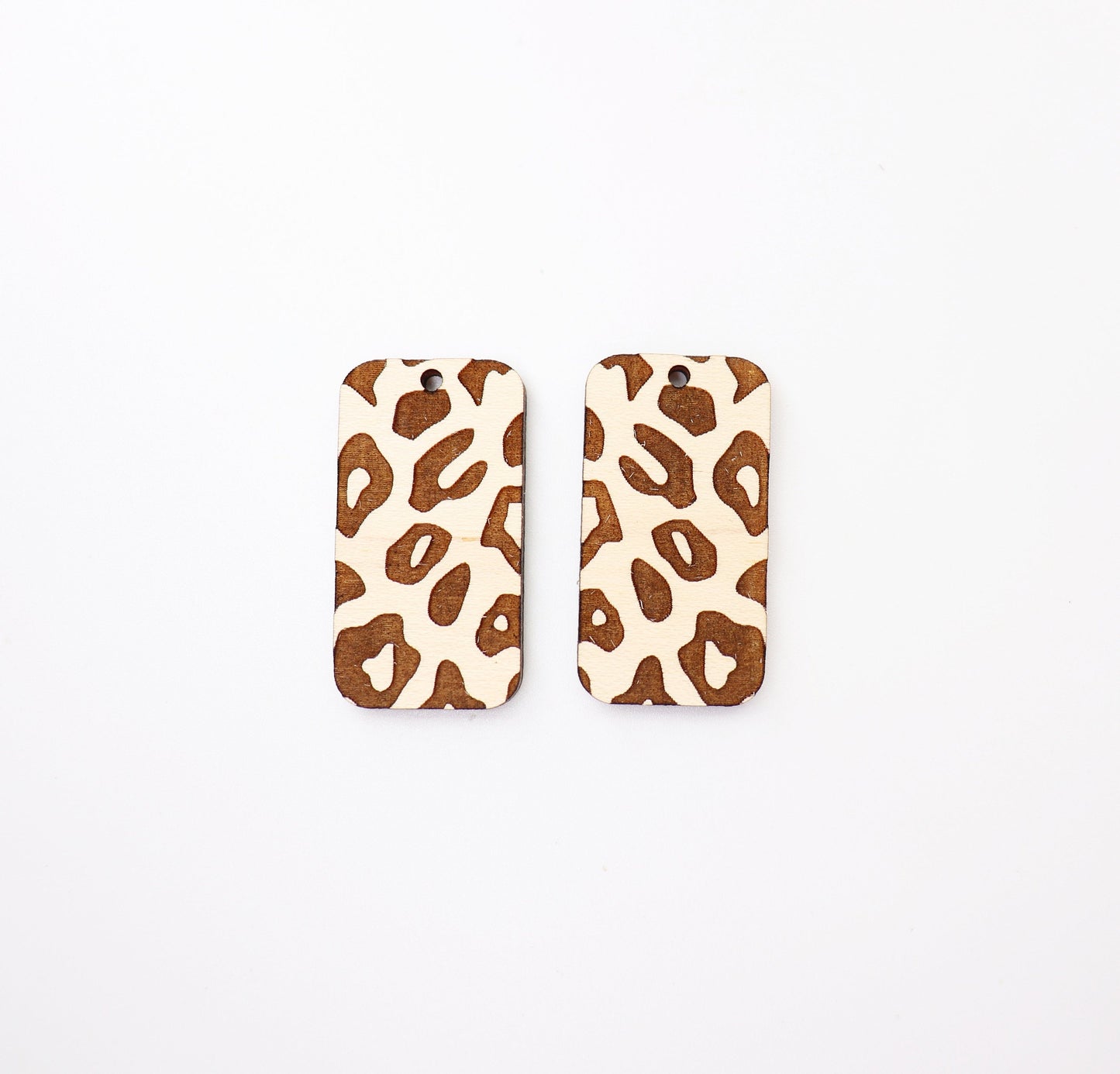 Cheetah print wood earring blanks, wood blanks