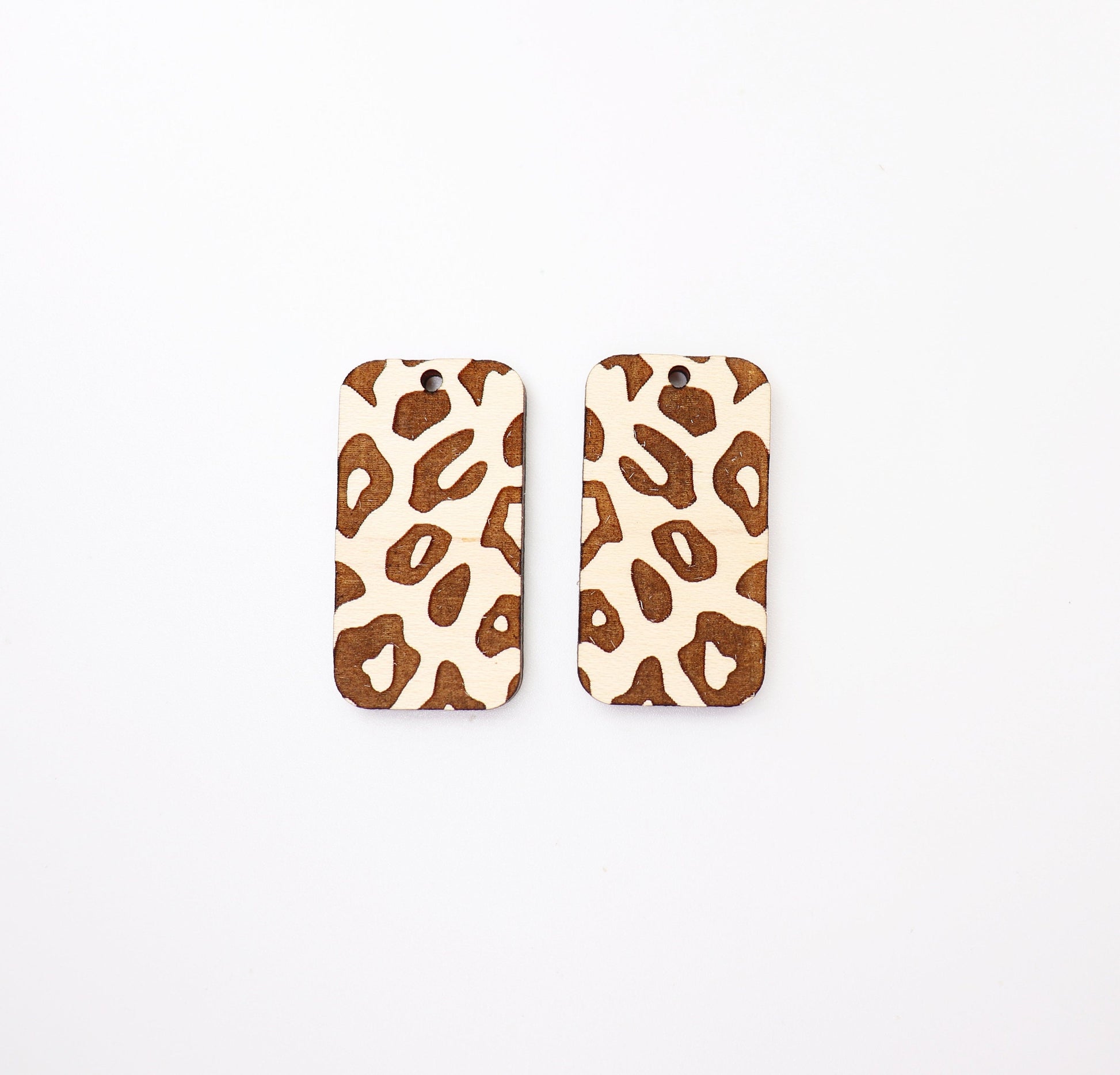 Cheetah print wood earring blanks, wood blanks