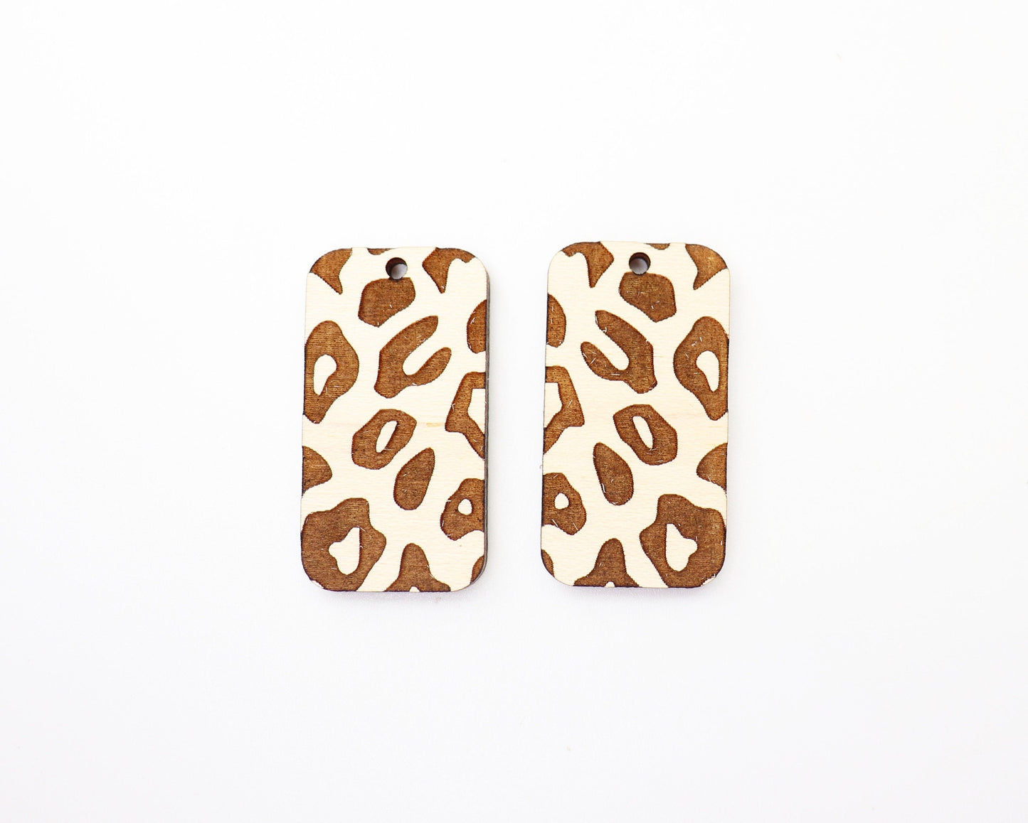 Cheetah print wood earring blanks, wood blanks