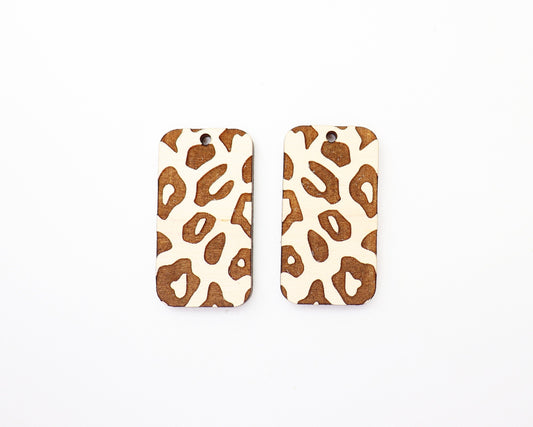 Cheetah print wood earring blanks, wood blanks