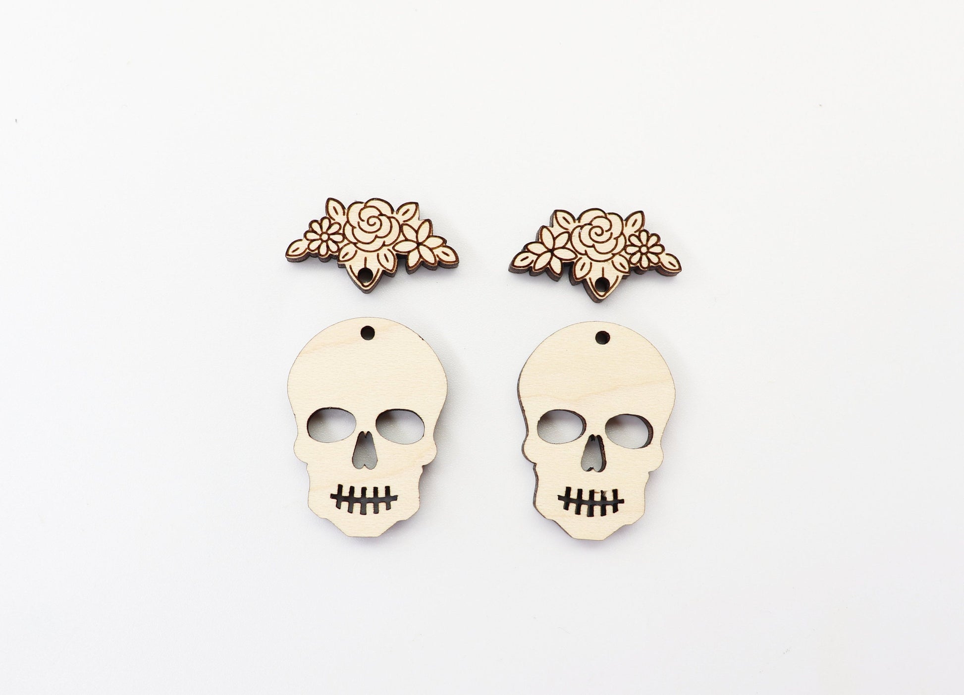 Skull earrings, earring blanks