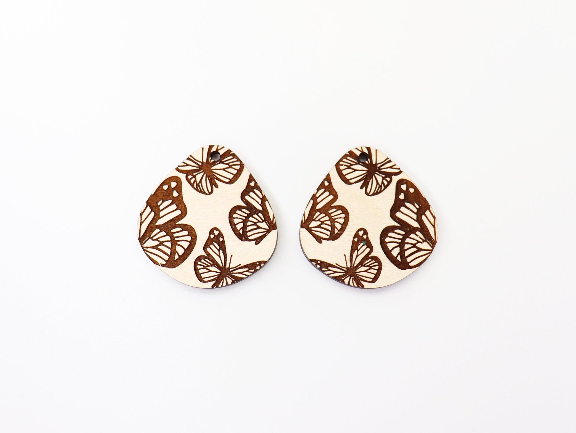 Butterfly Teardrop wood earring blanks, earring blanks