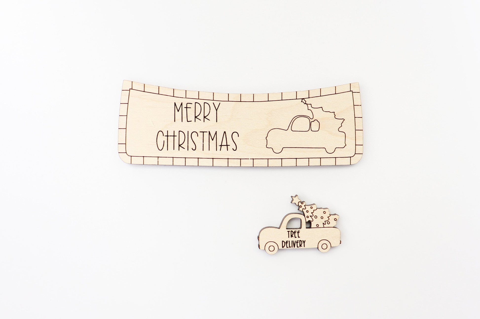 Christmas truck Hair clip blanks, wood blanks, claw clip blanks