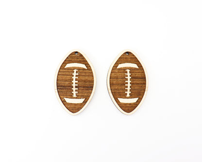 Football wood earring blanks, wood cutouts, earring blanks