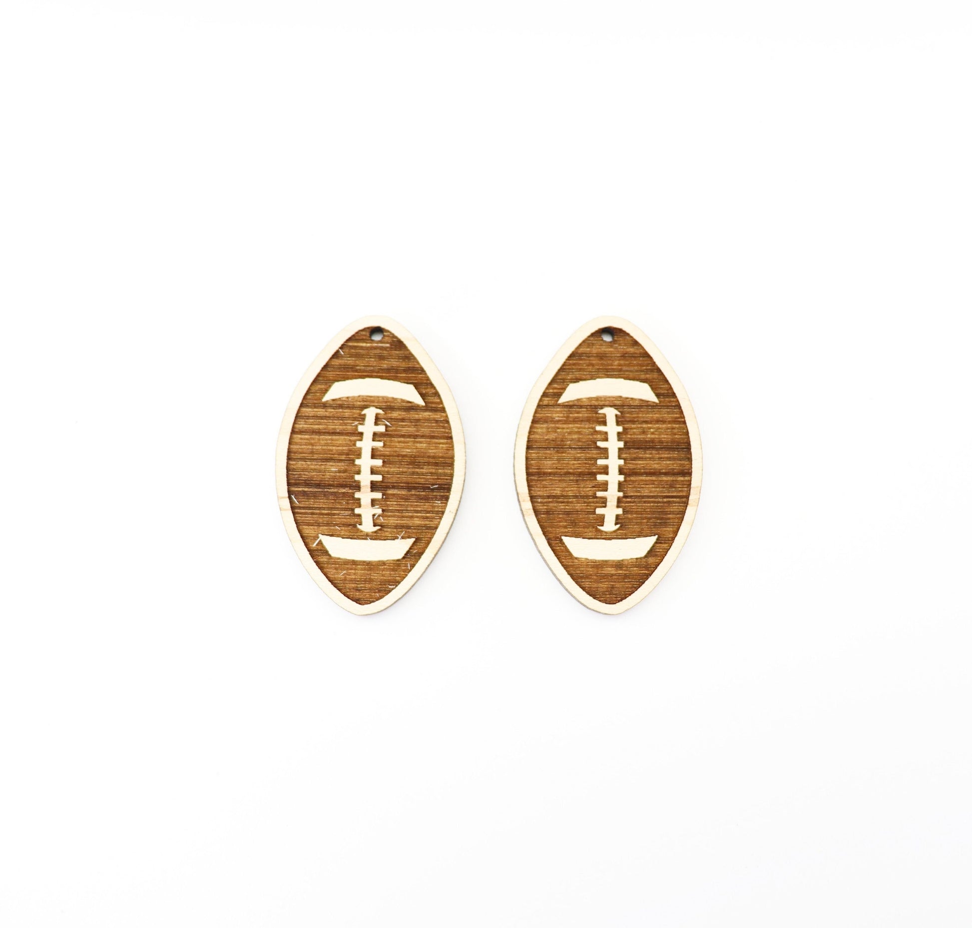 Football wood earring blanks, wood cutouts, earring blanks