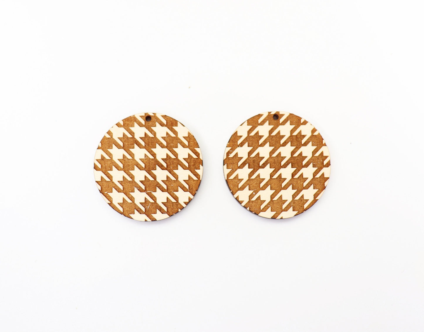 Houndstooth wood earring blanks, wood blanks