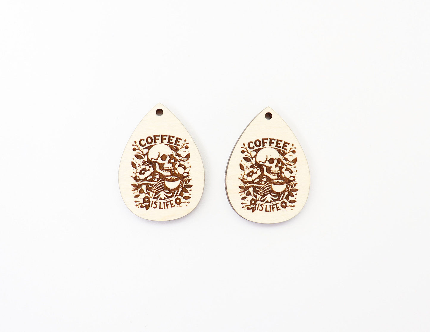 Coffee is life earrings, earring blanks