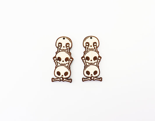 Skull earrings, earring blanks, sold per set