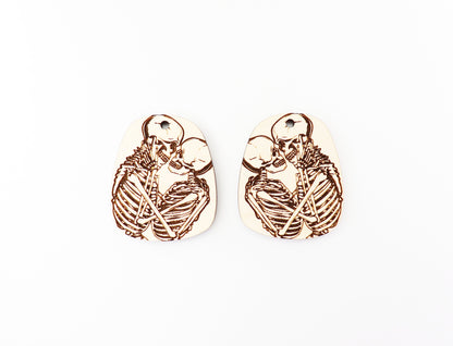 Skeleton couple earrings, earring blanks