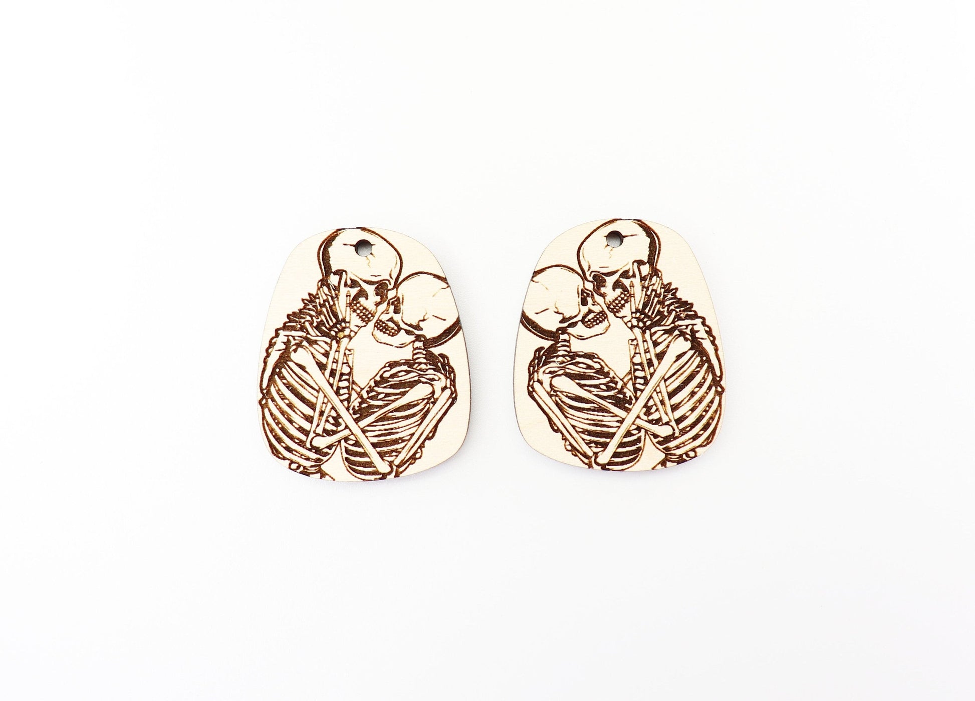 Skeleton couple earrings, earring blanks