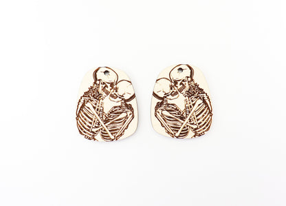 Skeleton couple earrings, earring blanks